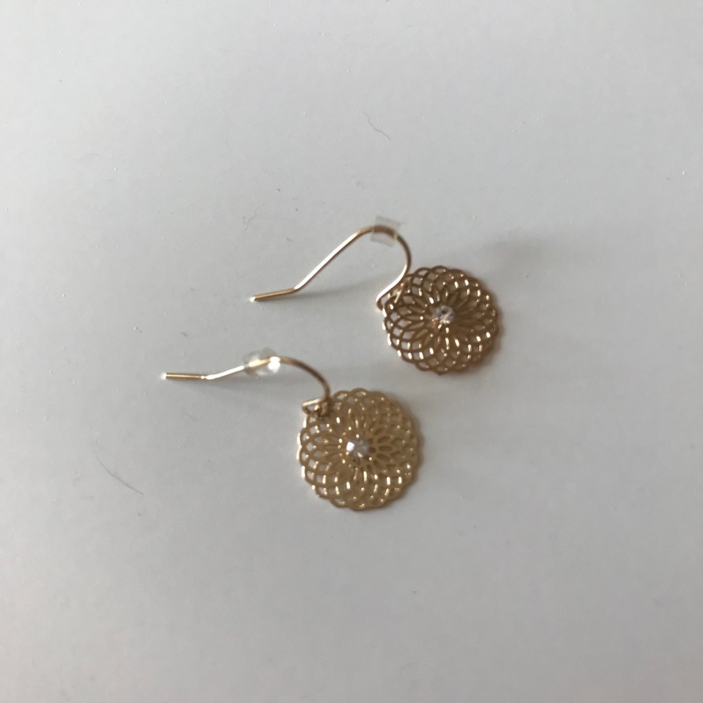 Gold and rhinestone earrings